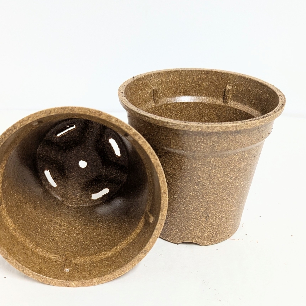 Four Eco Friendly  Corn Husk Recycling Pots Plant Pots.Compostable.Terrarium Use